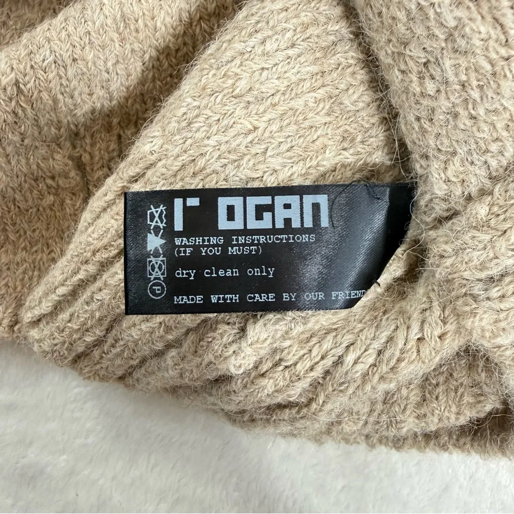 Rogan NYC Alpaca Blend Shawl Collar Sweater Mens XL Made In Peru Huckberry Beige